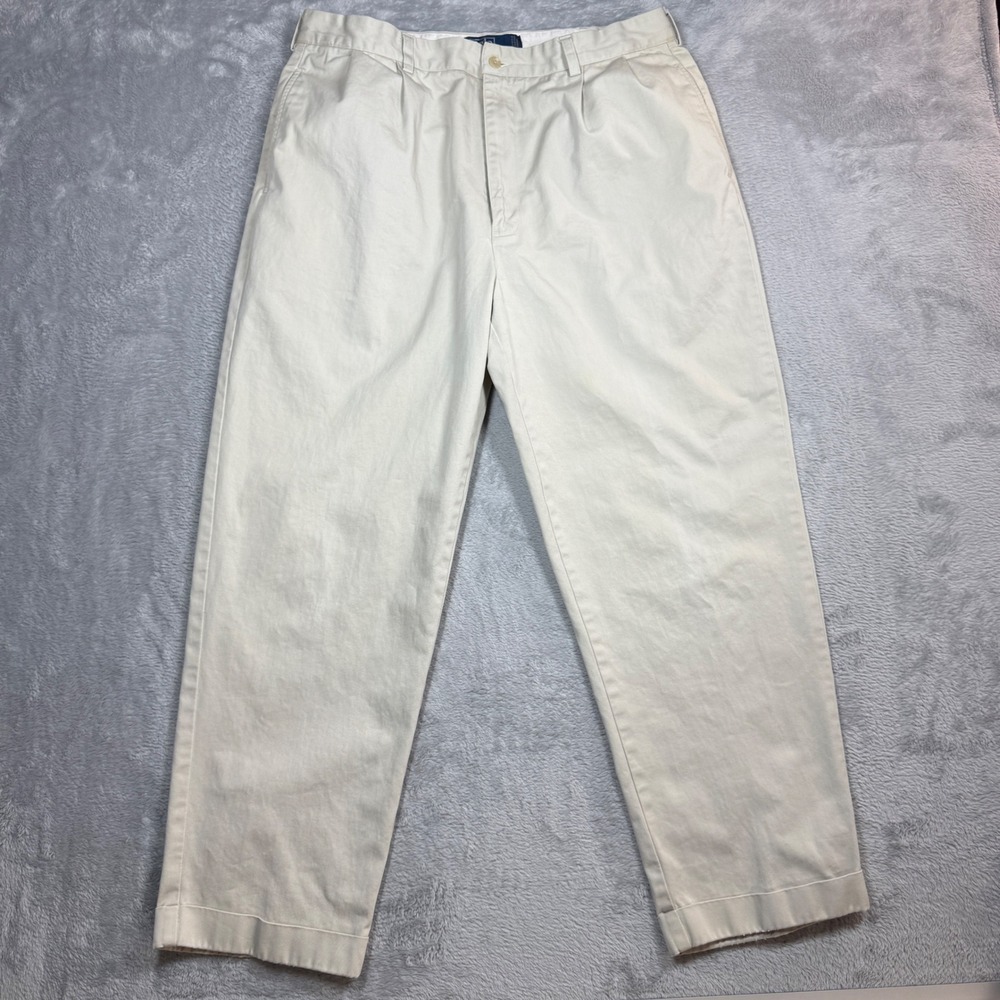 Vintage Polo Ralph Lauren Hammond Pant Mens 38X30 (Fits 37X29) Khaki Chino Y2K